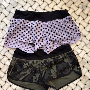 Lululemon Speed Up (I think) Polka Dot and Camo Athletic Shorts GUC
